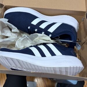 Adidas Cloudfoam Navy and White Shoes